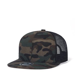 BeanieSkull Caps Summer Camouflage Army Green Cotton Hip Hop Cap Men Mesh Hat 230214