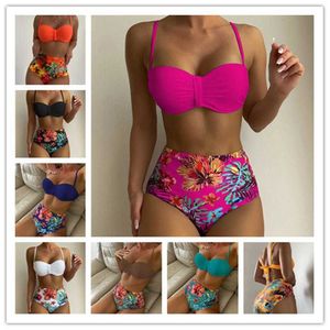 Dela träning Bikini Multi Color Digital Printing Swimsuit Womens Vacation