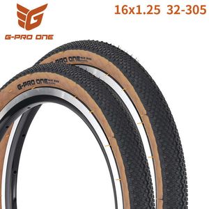 S 1PC G-Pro One 16x1.25 32-305 16 tum brun hudkant Anti-slip 305 Lätt vikningsdäck för 305 cykel 0213