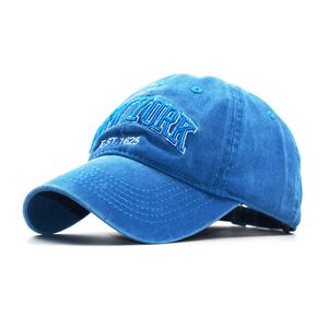 Summer Baseball Cap Washed Cotton Embroidered New York Sun Hat Korean Style Men's Peaked Caps