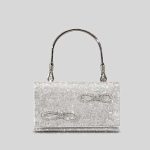 Mode Bogen Strass Abendtasche Designer Diamanten Box Frauen Handtaschen Luxus Shinny Schulter Umhängetasche Kleine Klappe Geldbörsen 230214