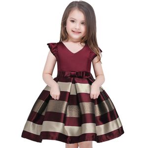 Sukienki dla dziewczynki dziewczyny w paski na formalne przyjęcie weselne Kids Princess Christmas Costume Dzieci Ubranie 230214