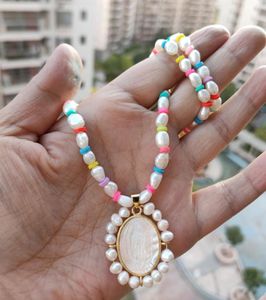 Promoção de colares pendentes! 25 29 mm de água doce natural Pearl Guadalupe Lady Mother Colar Grace for Girl Gift