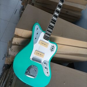 Chitarra elettrica 6 corde azzurra con pickup P 90, tastiera in palissandro personalizzabile