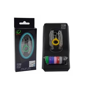 Cordino Custodia per collana in metallo Tracolla a catena in corda per il collo con anello in silicone da 8 mm-22 mm Kit per contenitore per penna usa e getta