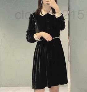 Sıradan Elbise Tasarımcı Perçin Velvet Elbise Tatlı Küçük Siyah İnce Kalınlık Orta Kayısı Renk Gerçek İpek Asetik Asit Yakel 4ynu