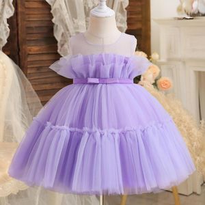 Vestidos de menina para criança bebê tule tule batismo princesa sem mangas de verão infantil festa tutu vestido aniversário casamento vestido de páscoa de páscoa