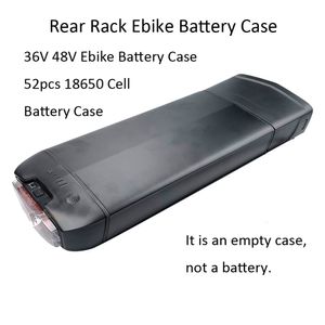 Evelo Ebike Battery Case 36V 48V bakre rack tomt batterilåda 52 st 18650 cellhållare
