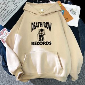 Luvtröjor för herr Sweatshirts DEATH ROW RECORDS Hoodie Herr Högkvalitativa estetiska tröjor Vintage Hip Hop Harajuku Streetwear Hombre Kpop Gothic