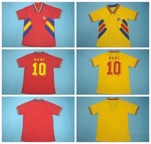 1994 Vinatge Rumunia Retro Soccer Jersey 10 Hagi 6 Chiriches 10 Maksymy Drużyna Kolor czerwony żółty oddychanie zestawów piłkarskich rozmiar S-xxl