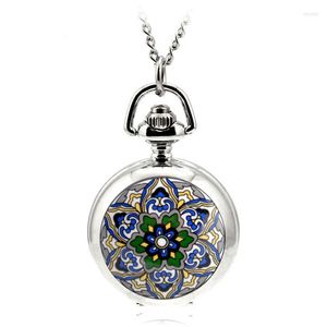 Pocket Watches WA119 CEATIVE Silver Quartz FOB Watch Necklace Pendant Relogio de Bolso Women Five Pointed Star