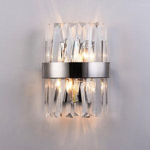 Wall Lamps Modern Chrome Gold Crystal LED AC 110V 220v Glass Bedroom Indoor Light Fixtures Home Lighting Bedside Lamp