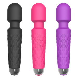 Pontegor de vibrador oral poderoso massageador para mulheres 20 velocidades Av Magic Wand Charge USB Gs￣o de massagem Spot Brinquedos sexuais adultos para mulher