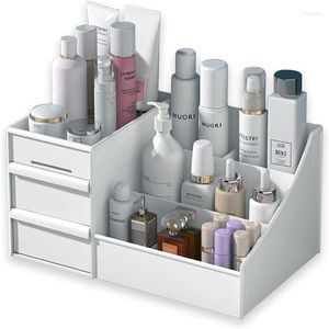 Ящики для хранения организатора макияжа для косметической большой пластиковой настольной коробки ювелирные изделия для лака для ногтей.