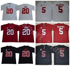 2018 2019 College 20 Bryce Love Maglie Stanford Football 5 Maglie Christian McCaffrey Home Rosso Away Bianco Nero