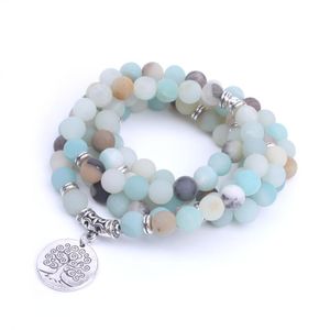 Perlen Damen Armband 8 mm Perlen mit Charme 108 Frosted Stone Mala Yoga Schmuck Drop Lieferung Armbänder Dhgarden Dh7Xj