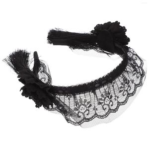 Bandanas pannband spetsar hår partycosplay kostym kvinnor mesh fascinator te staid slöja tillbehör gotisk huvudstycke svart dekoration