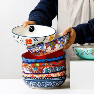 Plates Hand-painted Ceramic Soup Plate Household Fruit El Restaurant Ramen Bowl Japanese Creative Underglaze Tableware