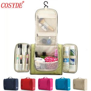 Cosmetic Bags Cases Waterproof Nylon Travel Organizer Unisex Women Hanging Makeup Washing Toiletry Kits Storage 230213