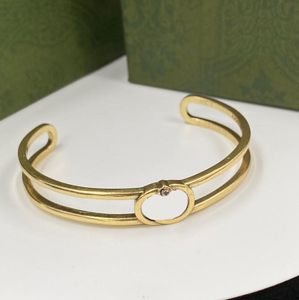Женский индивидуальный дизайнерский браслет с буквами, браслет-манжета, роскошный браслет, модный позолоченный открытый браслет 18 карат с коробкой
