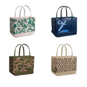 Praktisk designer EVA Bag Kvinnor Tote Stora shoppingkorg Väskor Lady Lagring Washable Beach Silikon BOG Bag Purse Eco Jelly Candy Wallet