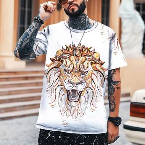 Homens camisetas Homens Mulheres Rua Tendência T-shirt Hip Hop Harajuku Estilo Leão Impressão Leica Poliéster Alta Qualidade Bran225x