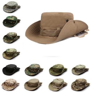 Cappelli a tesa larga Cappello a secchiello mimetico Cappello militare Boonie Camo Uomo Cappellino pieghevole Sport all'aria aperta Cappellino da sole Donna Pesca Escursionismo Cappelli da caccia R230214