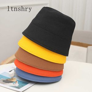 Wide Brim Hats Spring summer Foldable Bucket Hat Unisex Women Outdoor Sunscreen Cotton Fishing Hunting Cap Men Basin Sun hat Flat top Chapeau R230214