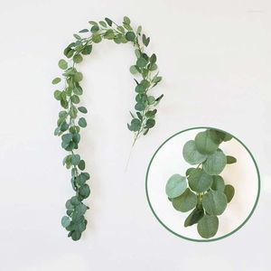 Decorative Flowers 5pcs Artificial Green Eucalyptus Vines Rattan Wedding Decoration Fake Plants Ivy Wreath Wall Decor Garden