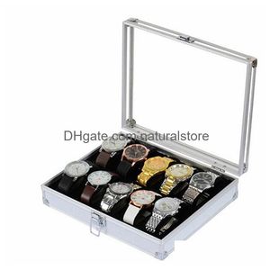 Jewelry Boxes Wholesale Usef 6/12 Grid Slots Watches Aluminium Alloy Display Storage Box Case95 Q2 Drop Delivery Packaging Dhvp7