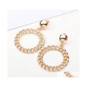 Charm Circle Stud Earring f￶r kvinnor Fashion Jewel Girl Gift Statement Earrings Exquisite Drop Delivery DH0EM