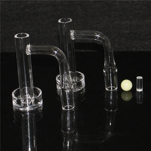 Hookahs Smoke Nails Fully Welded Beveled Edge Contral Tower Quartz Banger Nail With Marble Quartz Pillar For Dab Rigs Glass Water Pipes Bong