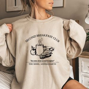 Womens Hoodies Sweatshirts Second Breakfast Hobbit Diet Elevensies Shirt The Literature Book Gift for Nerds 230214