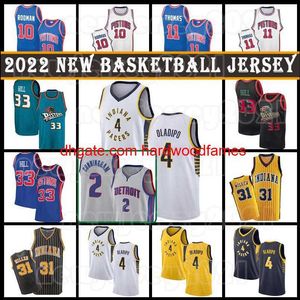 Erkekler 2022 New Jersey Cade 2 Cunningham Mesh Retro Reggie 31 Miller Basketbol Isiah 11 Thomas Dennis 10 Rodman Grant 33 Hill