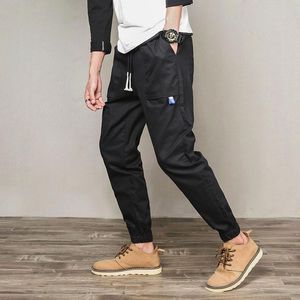 Herrbyxor M-5XL Elastic midja Sweatpants Men Gym Kläder Korean Style Summer Light Weight Ankle Cuffed Drawstring Joggers XXXXXL