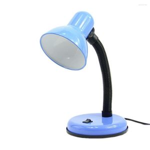 Bordslampor El E27 Studera lampan vardagsrum flexibel halsbokläsning skrivbord ljus växel switch accessoarer färg slumpmässigt