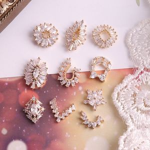 Nail Art Decorations 10pcs/lot Luxury 3D Hollow Bow Zircon Alloy Nail Art Crystal Metal Manicure DIY Nails Accesorios Supplies Decorations Charms 230214