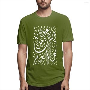 T-shirt da uomo Palestina I nostri occhi a te lasciano tutti i giorni Calligrafia araba Palestinese Maglietta casual da uomo Colletto tondo Cotone Estate
