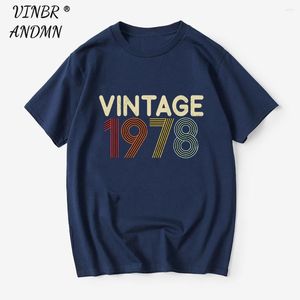 Men's T Shirts Vintage 1978 Distressed Retro Fade 44rd Birthday Gift Party Shirt Cotton Plus Size Men Women Clothes O Neck Short Sleeve Top