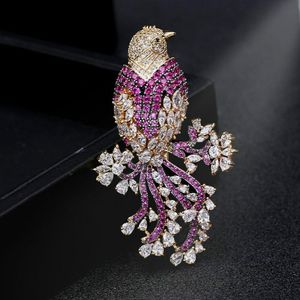 Broches pinos design de luxo vintage pino de pássaro feminino branqueados de jóias de moda de pano de moda acessórios