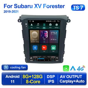 Carro dvd rádio player multimídia android 11 para subaru forester xv 2018 2019 2020 2021 estilo tesla carplay gps navegação estéreo 2din