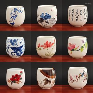 Xícaras de copos 1pcs/3pcs China de chá cerâmica xícara de porcelana branca de porcelana com alça de bebida caneca de caneca de caneca de caneca de caneca