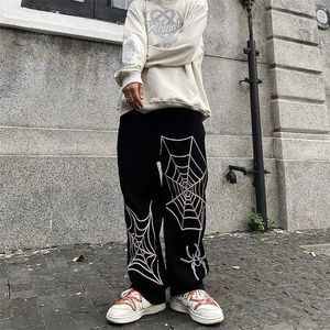 Calça Masculina Spider Baggy Harem Streetwear Homens Verão Hip Hop Calças Casuais Moda Masculino anime calças cargo y2k men japaneseY2K 230214