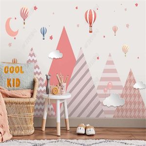 Wallpapers Nordic Small Fresh Air Balloon Kid'room Wallpaper House Children's Room Background Wall Papers Home Decor Murals 3d