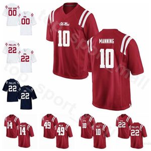 NCAA SEC College Ole Miss Rebels Football 10 Eli Manning Jersey Stitched 49 Patrick Willis 10 Chad Kelly 14 Bo Wallace Scottie Phillips