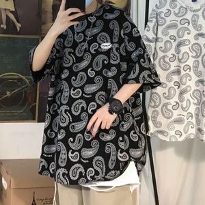 Мужские рубашки T Harajuku Printed Футболки мужская негабаритная футболка Summer Loose Cashew Flower 2023