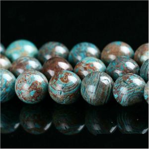 Stone 8mm DIY Natural Agat Azul Padr￣o decorativo Bola redonda Bola solta 4 6 8 10 12mm Bracelete de joias Fazendo entrega de queda DHGARDEN DH5ZD