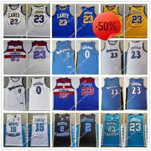Vintage 2003-2004 Gilbert Arenas zszyte pociski koszulki do koszykówki Michael 23 Jorden Blue Białe koszule NCAA North Carolina Tar Heels 15