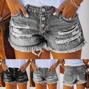 Frauen Shorts 2023 Sexy Sommer Denim Frauen Hohe Taille Jean Weibliche Lose Loch Jeans mit Taschen Casual Streetwear Hose