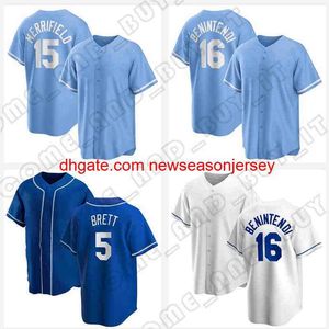 Andrew Benintendi Whit Merrifield Jersey Hunter Dozier Salvador Perez Camisas de beisebol Carlos Santana Michael Taylor Nicky Lopez Brett Mondesi